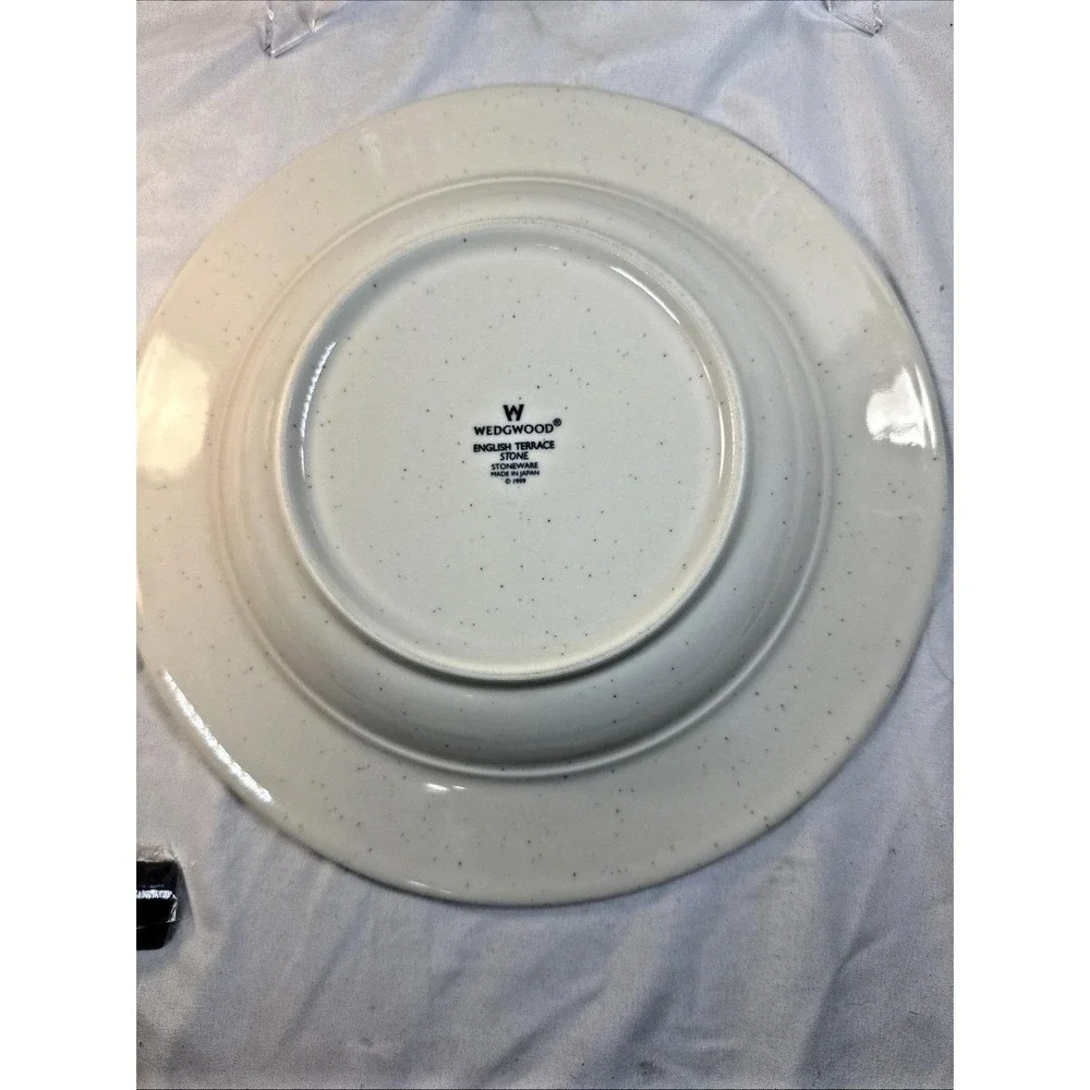 VTG Pair of WEDGWOOD Pasta/Soup Bowl English Terrace Stone Japan 1999 10.25
